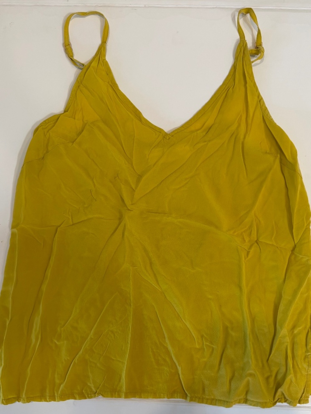 Acacia Cupro Tank in Chartreuse